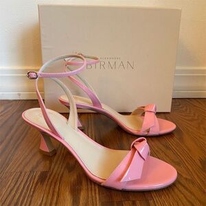 Alexandre Birman Clarita Bell 60 Pink Slingback Sandals Size 37/ 7 Bow Detail